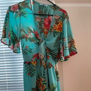 Red Dress Boutique Tropical Romper, size L